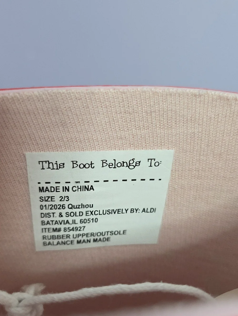 Kids Cherry Print Pink Rain‎ Boots with Red Trim